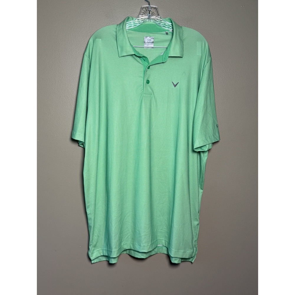 Callaway Opti Dri Swing Tech Golf Polo Mens XL Green Short Sleeve Shirt